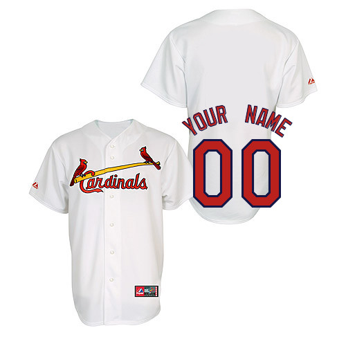 Customized Youth MLB jersey-St Louis Cardinals Authentic Home Jersey by Majestic Athletic Baseball Jersey